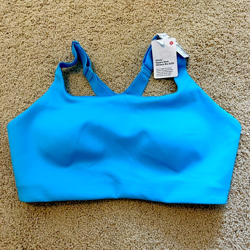 NWT Lululemon Ultralu Square-Neck Workout Bra D/DD in Kayak Blue